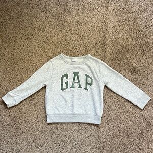 GAP Kids Light Gray Sweatshirt with Green Logo- Size 3